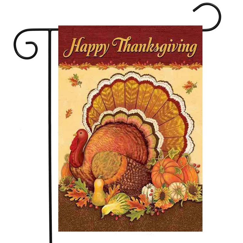 

Thanksgiving Day Turkey Festival Flags House Home Decor Mini Yard Flags And Banners Christmas Decorations For Home