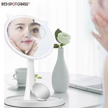 Светодиодный сенсорный экран, зеркало для макияжа, светодиодный светильник, профессиональное косметическое зеркало, 10X увеличительное косметическое компактное зеркало