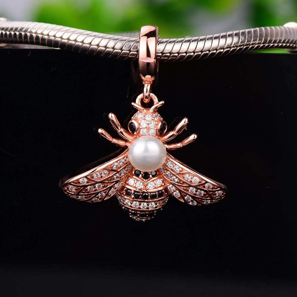 Серебряная подвеска в виде пчелы подходит для браслетов Pandora серебро 925 пробы с