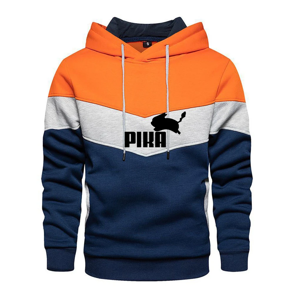 New Lovely Pokemon hoodie Anime Pika Men Hoodies Loose Couple Sweatshirt High Quality Patchwork Print Fall/Winter Sweatshirt