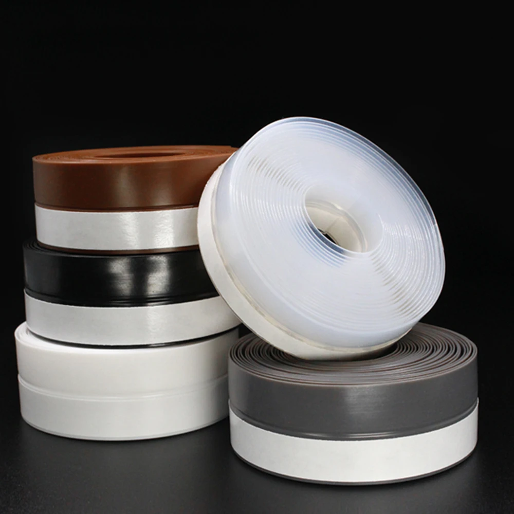 

2pcs Silicone Rubber Seal Strip Self Sticky Stopper Protector Soundproof Home Door Window Bottom Sealed