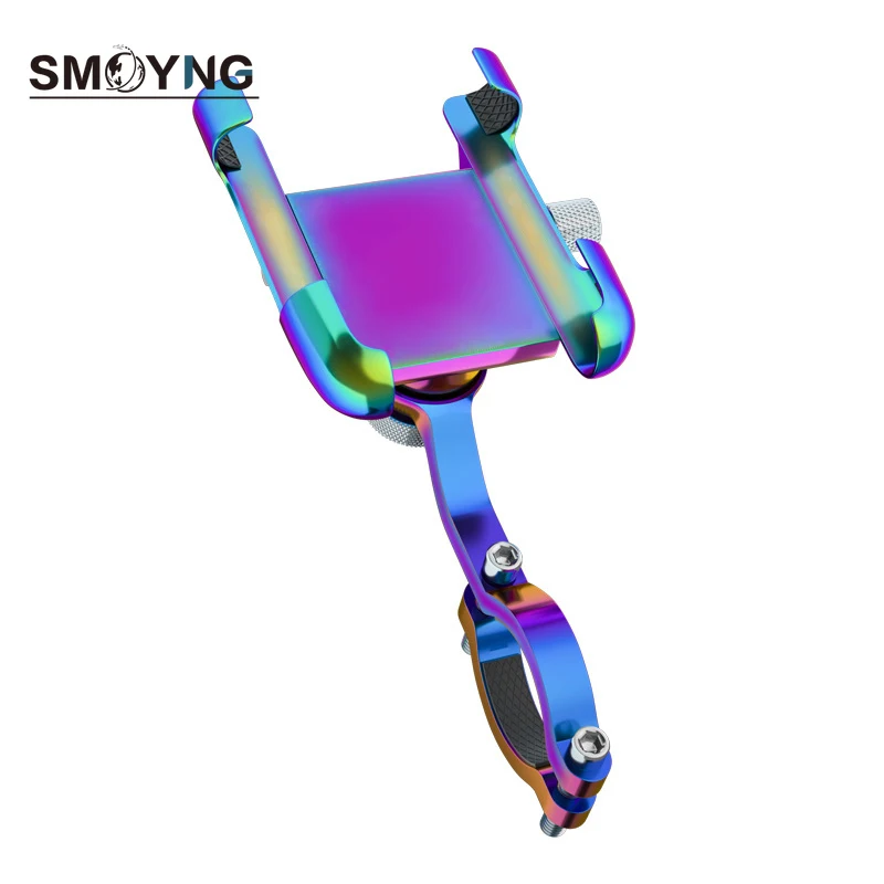 

SMOYNG Colorful Aluminum Alloy Motorcycle Bike Phone Mount Holder Bracket Moto Bicycle Handlebar Support For iPhone 8P Xiaomi