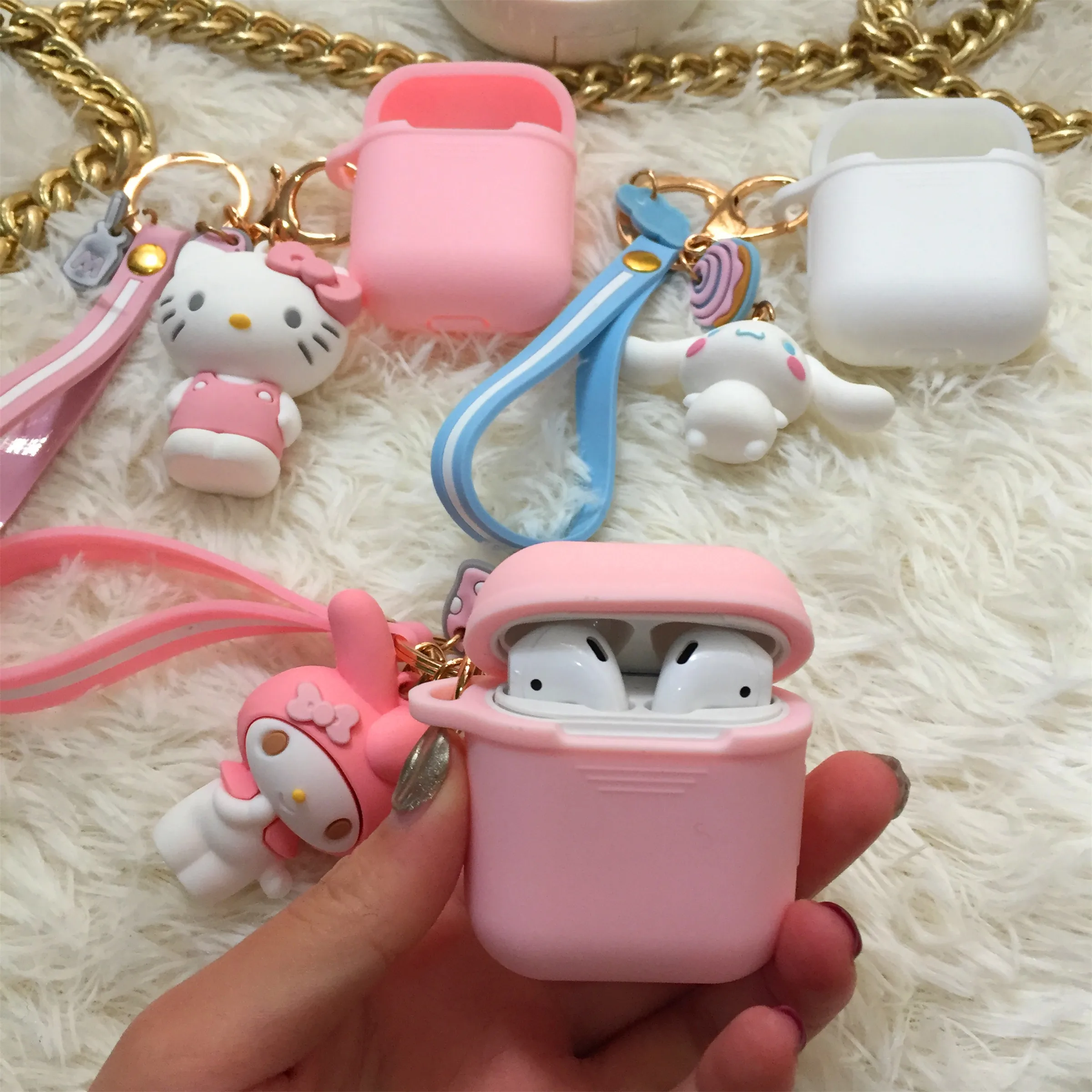 Милый мультфильм для Airpods чехол hello kitty Мелодия телефона наушники Мягкая