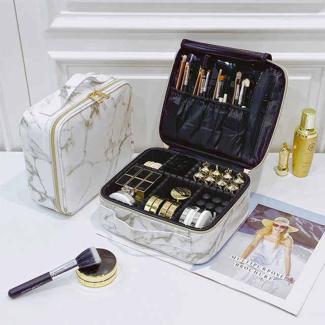 Trousse de maquillage pour femmes, trousse de voyage professionnelle de grande capacité