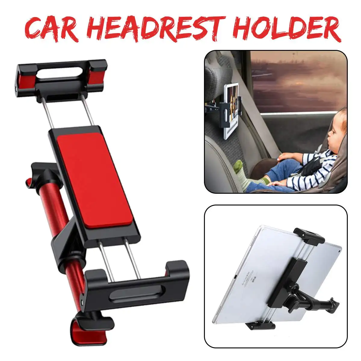 

Car Headrest Smart Phone Tablet Holder Lazy Bracket 4-11 Inch Adjustable Auto Backseat Stand Support Bracket for iPhone