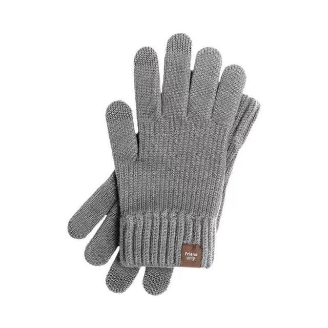 FO Three-finger Touch Screen Warm Velvet Gloves Smartphone Touch Screen Women Men Warm Mitts Golve Winte Gift Men Women