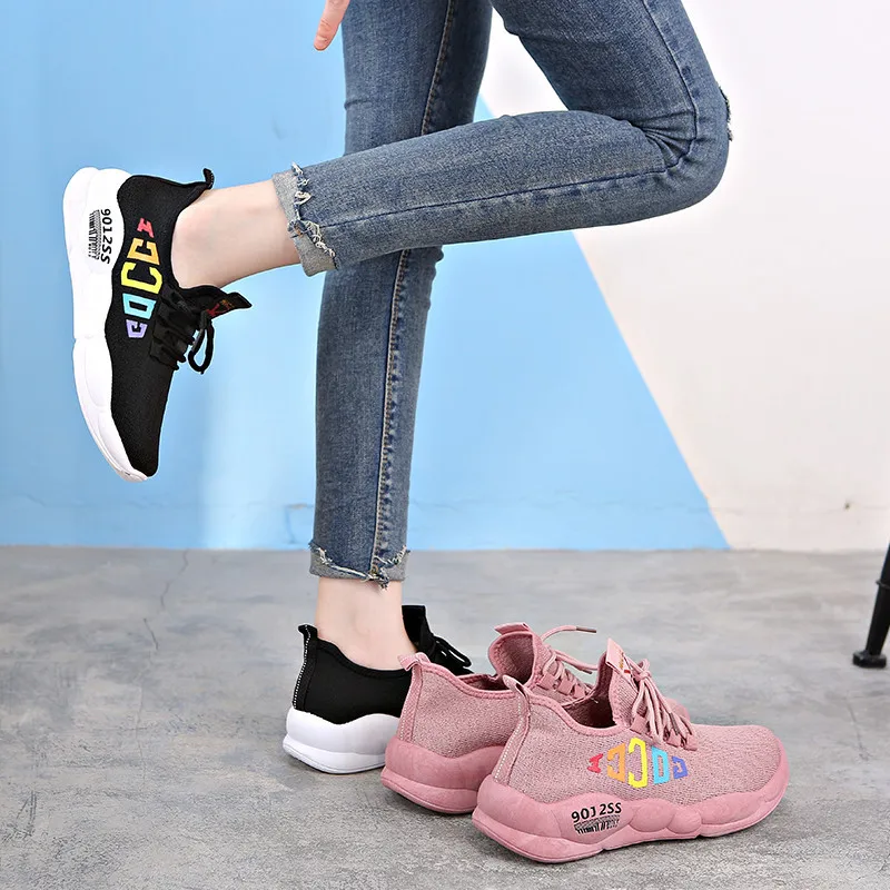 

2019 Autumn Fashion & Sports WOMEN'S Shoes Soft Bottom Fly Woven Breathable Casual Shoes Versatile Foot Covering Running Shoes