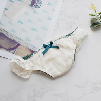 

sweet sexy low waist Princess lace edge women underwear summer ice silk bow retro women ropa interior femenina panties thong