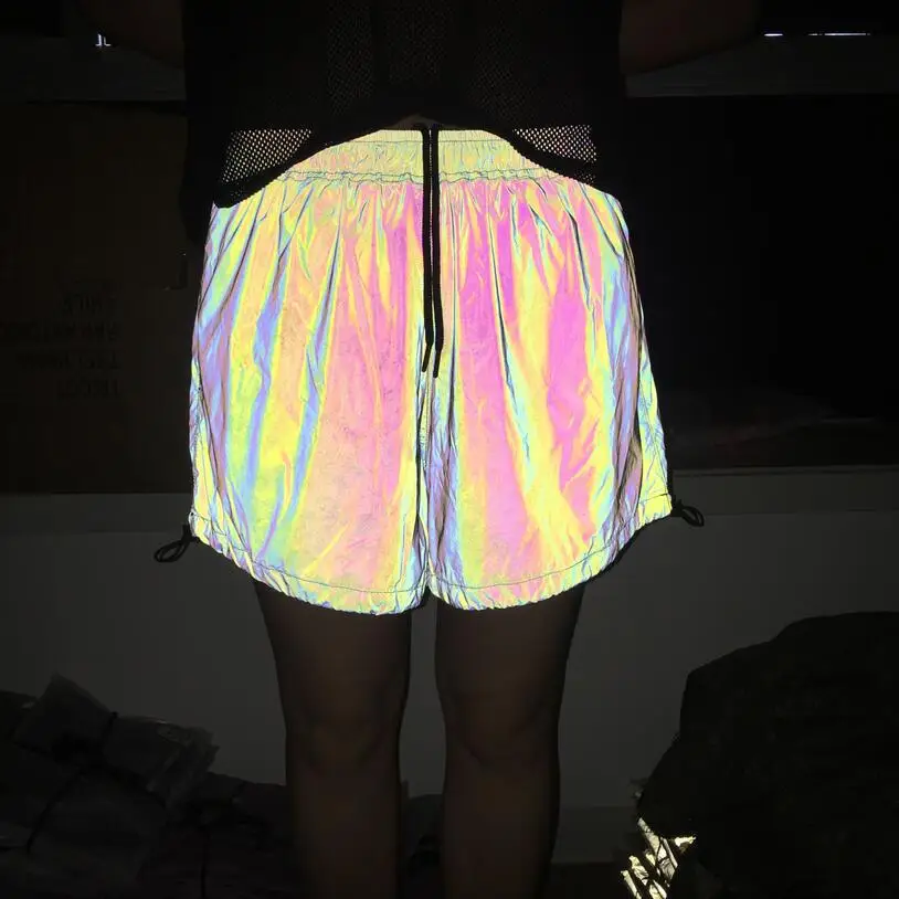 Женская ультра-мягкая яркая Светоотражающая юбка для тенниса и бадминтона, Спортивная юбка с завязками, антиэкспозиционные светоотражающие шорты