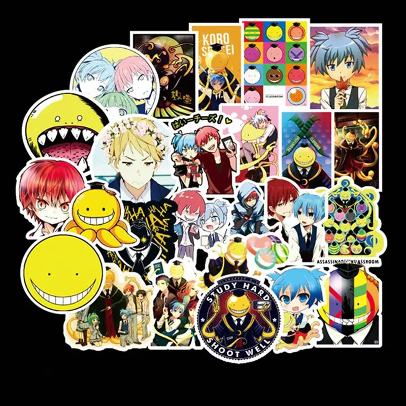 50Pcs Japan Anime Assassination Classroom Graffiti Cartoon Stickers For Luggage Laptop Skateboard Bicycle Decal - Цвет: 50pcs