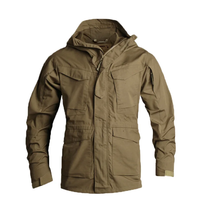 Wosport, охотничья одежда, софтшелл, тактическая куртка, для улицы, спортивные наборы, мужские камуфляжные военные Пальто для кемпинга, туризма, куртка с капюшоном - Цвет: Brown Wolf