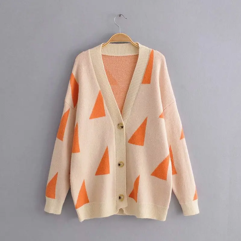 

Fashion New JJ50-9837 European and American Fashion V-collar Long-sleeved Sweater