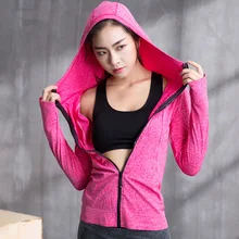 Женские спортивные куртки, на молнии, с капюшоном, пальто для бега, быстросохнущее, эластичное, для бега, с длинными рукавами, для спортзала, фитнеса, верхняя одежда, женские куртки