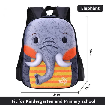 

2020 3D Fashion Kids School Backpack for Girls Lovely Elephant Boys School Bags Cute Animals Design Children Backpacks Escolares