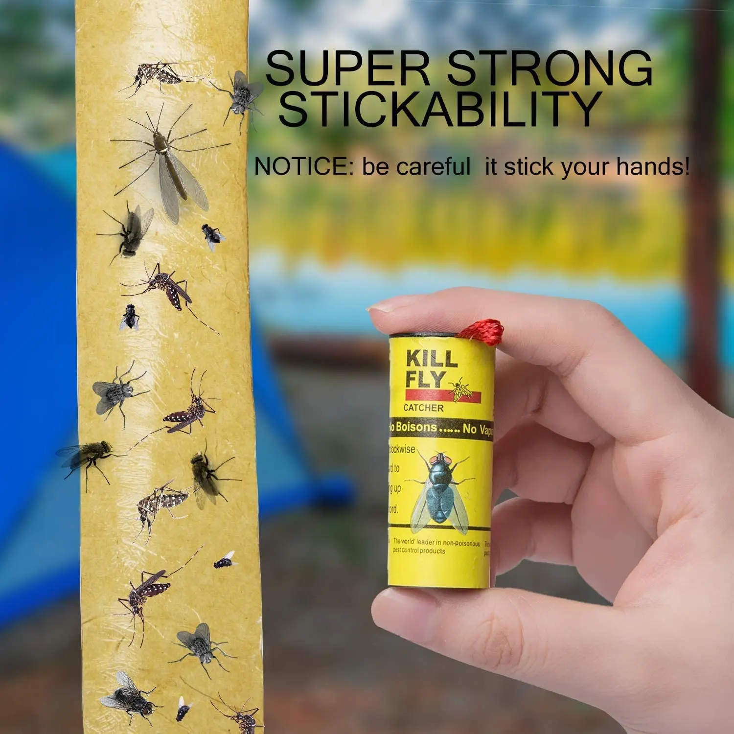 Sticky Fly Paper Disposable Fly Killer Bug Trap Pest Control Fly Trap Paper  Strip Non-Toxic Easy To Use Indoor Outdoor Use - AliExpress