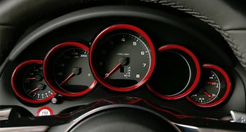 

For Porsche Panamera 2011 2012 2013 2014 2015 ABS Interior Dashboard Console Instrument Display Cover Ring Trim 5PCS Auto Car