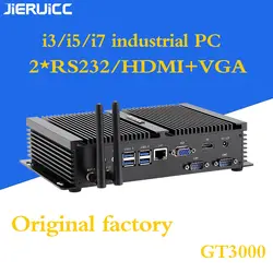 I7 безвентиляторный мини ПК с 2 COM HDMI VGA двойной дисплей 150 м Wi Fi 4 K HD HTPC оконные рамы 10 офисные рабочие