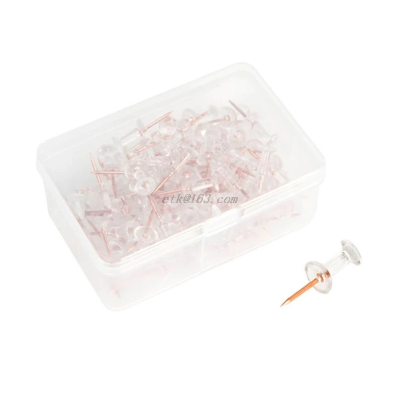 100 шт. прозрачные розовые золотистые штифты для большого пальца настольные