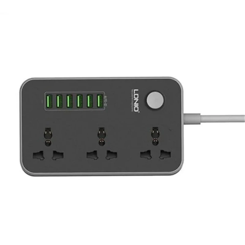 

Six USB Wiring Socket Multi-standard Universal Plug-in Board - Black US Plug (2-pin)