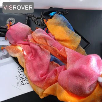 

VISROVER 2020 fashion fushia dot printing viscose scarf woman Wrap yellow Spring Shawl Beach Neck Pashmina Muslim Hijab gift