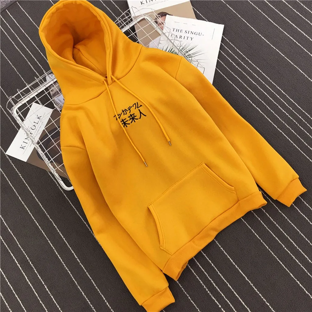JAYCOSIN fashion new ladies loose plus velvet hooded sweatshirt fashion casual sports sweatshirt sister couple style daily