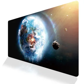 

800*400mm Natural Rubber Space Anti-slip Large Lockedge Gaming Mouse Pad Computer PC Laptop Rectangle Earth Mousepad Desk Mat