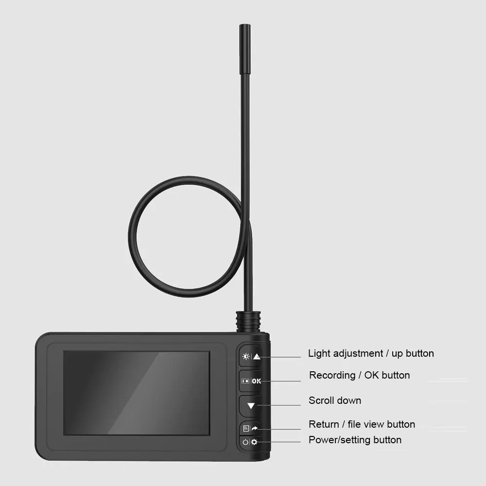 Portable Ear Spoon Borescope Handheld Endoscope Inspection Camera Photos ABS Inskam129 8mm Real-Time Video Microscope