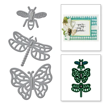 

Bee Dragonfly Butterfly Craft Metal Cutting Frame Templates Scrapbooking Embossing Paper Cards Photo Album Craft Stencils Dies
