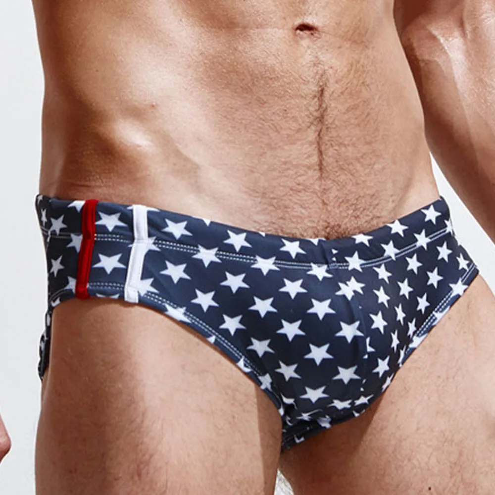 Мужские плавки с принтом пентаграммы, Пляжное нижнее белье, шорты для серфинга, низкая талия размера плюс, купальный костюм для мальчиков# T1P