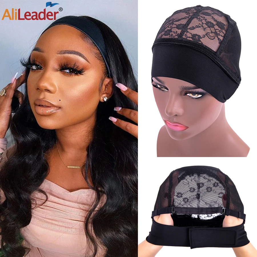 Alileader Adjustable Wig Caps For DIY Wig S/L/XL Base Cap Black Weaving Wig  Tools Cap Lace Wig Caps Weave Cap For Making a Wig