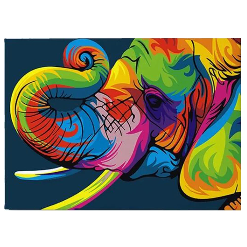 

Colorful Elephant Diamond Painting DIY abstract elephant Round Full Drill Mosaic Embroidery elephant Cross Stitch supplier