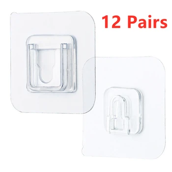 Double-Sided Adhesive Kitchen Wall Hook Hanger Strong Transparent Wall Storage Sucker For Kitchen Bathroom Hooks 10
