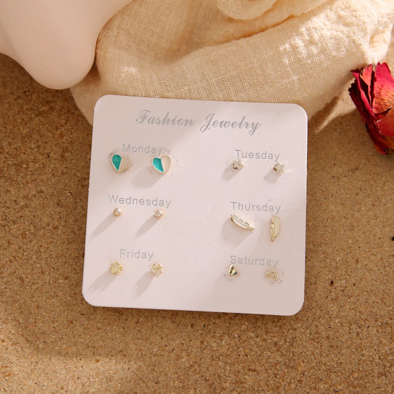 KINFOLK Boho Fashion Pearl Earrings For Women Vintage Jewlery Heart Earring Statement Earings Jewelry 2020 6 Pairs/set | Украшения и