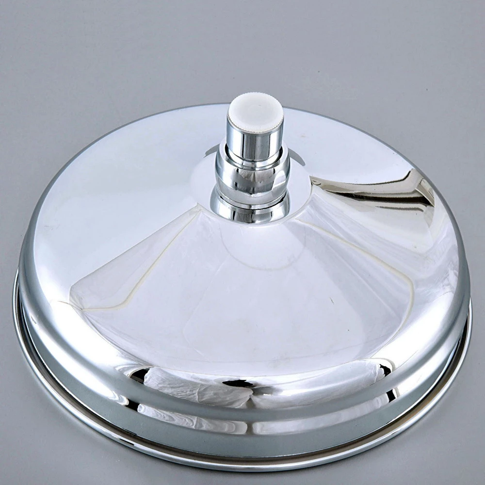 Polished Chrome Round 8" Rainfall Shower Head & Extension Pipe Wall Arm