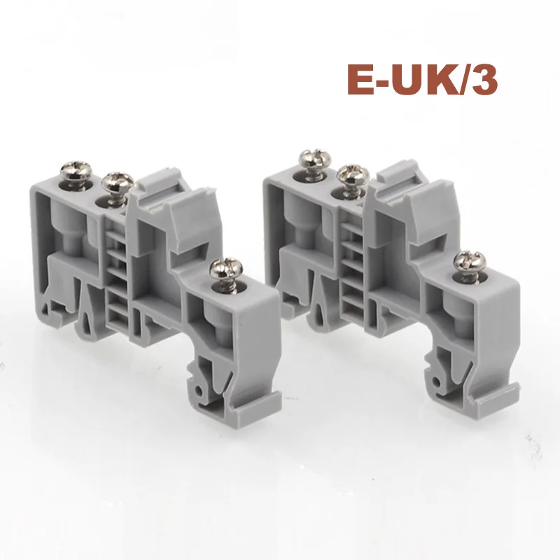 

5/10pcs Terminal block fixed part E-UK/3 hole wiring terminals plug C45 Din guide rail fastening seat parts end stopper