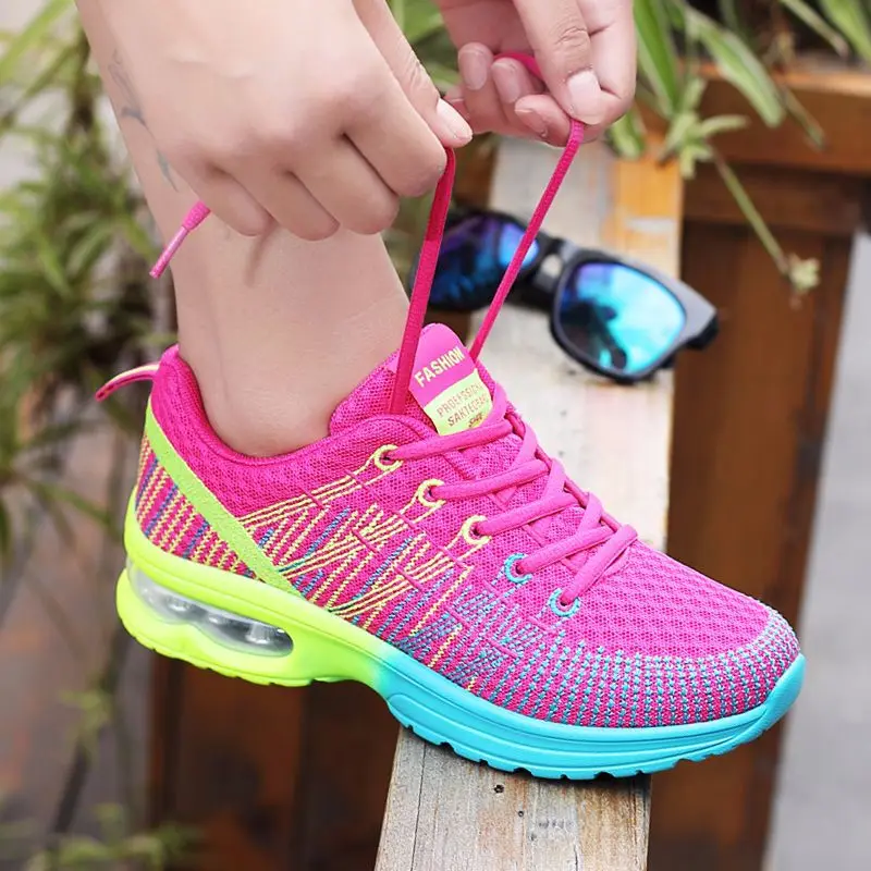 

AliExpress Mesh Shoes WOMEN'S Shoes 2019 Spring New Style Versatile Extra High Air Cushion Casual Sports Shoes Students Running