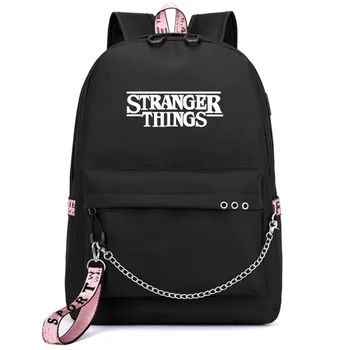 

New USB Laptop Backpack Women Men Stranger Things Travel Backpack School Bag For Teenage Boys Girls Students Bookbag Mochila