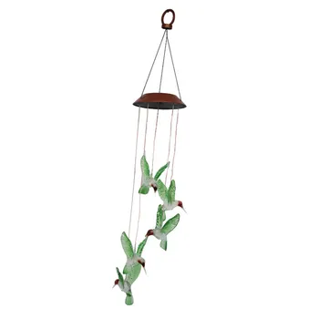 

LED Solar Hummingbird wind chime lamp led color-changing garden decoration lamp Stars and Moon Colorful Creative Wall Hangings