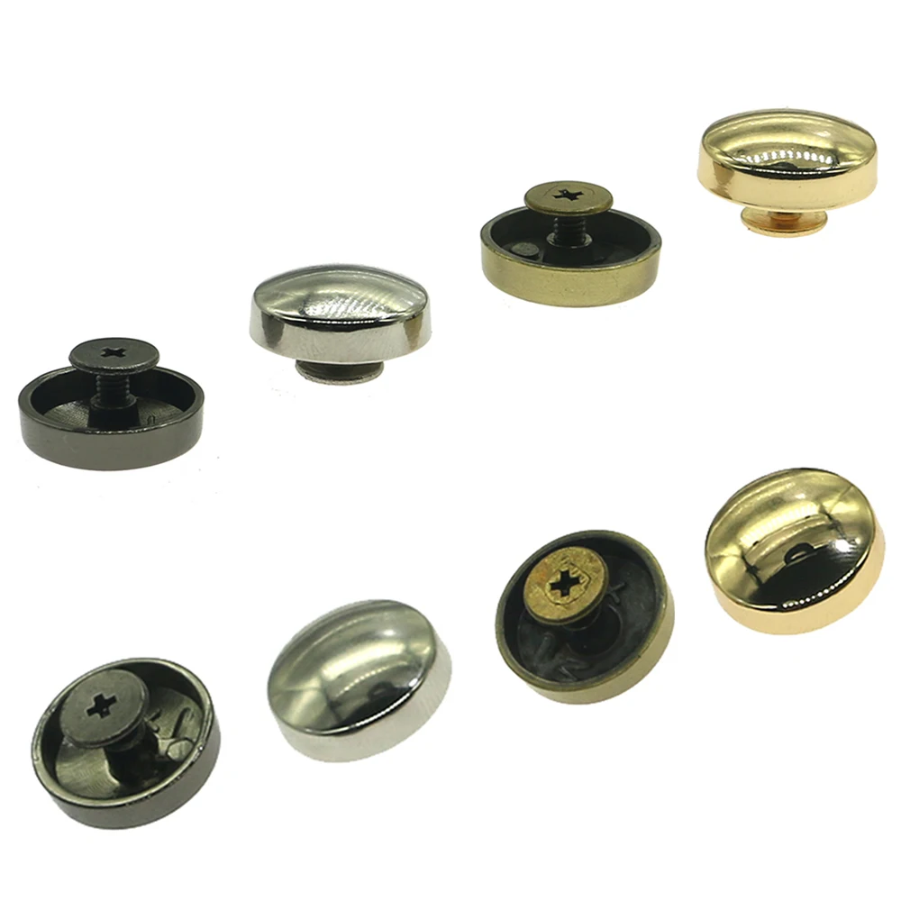 16 mm diameter height 5.5 mm handmade leather handbags decorative buckle shackles bottom screws round nail rivet