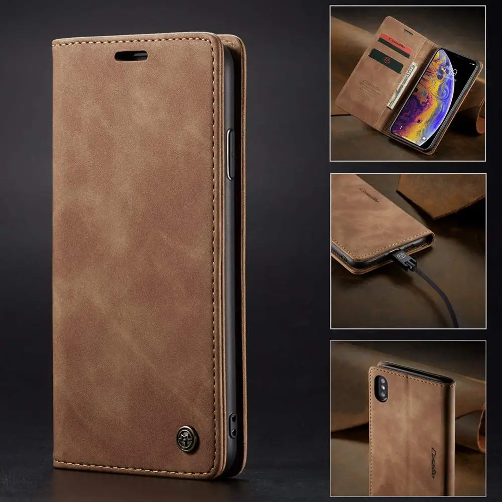 

Flip Leather Phone Case For iPhone 7 Plus Magnetic Wallet Card Holder Stand Back Cover For iPhone XSMAX XR XS X 8 7 6 6S Plus