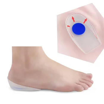 

1 pair Unisex Silicone Insoles Orthopedic Invisible Height Increase Half Pad Anti-Slippery Heel Pads Gel Insoles High Quality