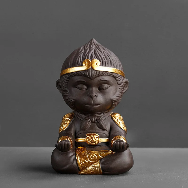 Tea Ceremony Tools Chinese Purple Clay Kung Fu Tea Set Monkey King Tea Pet