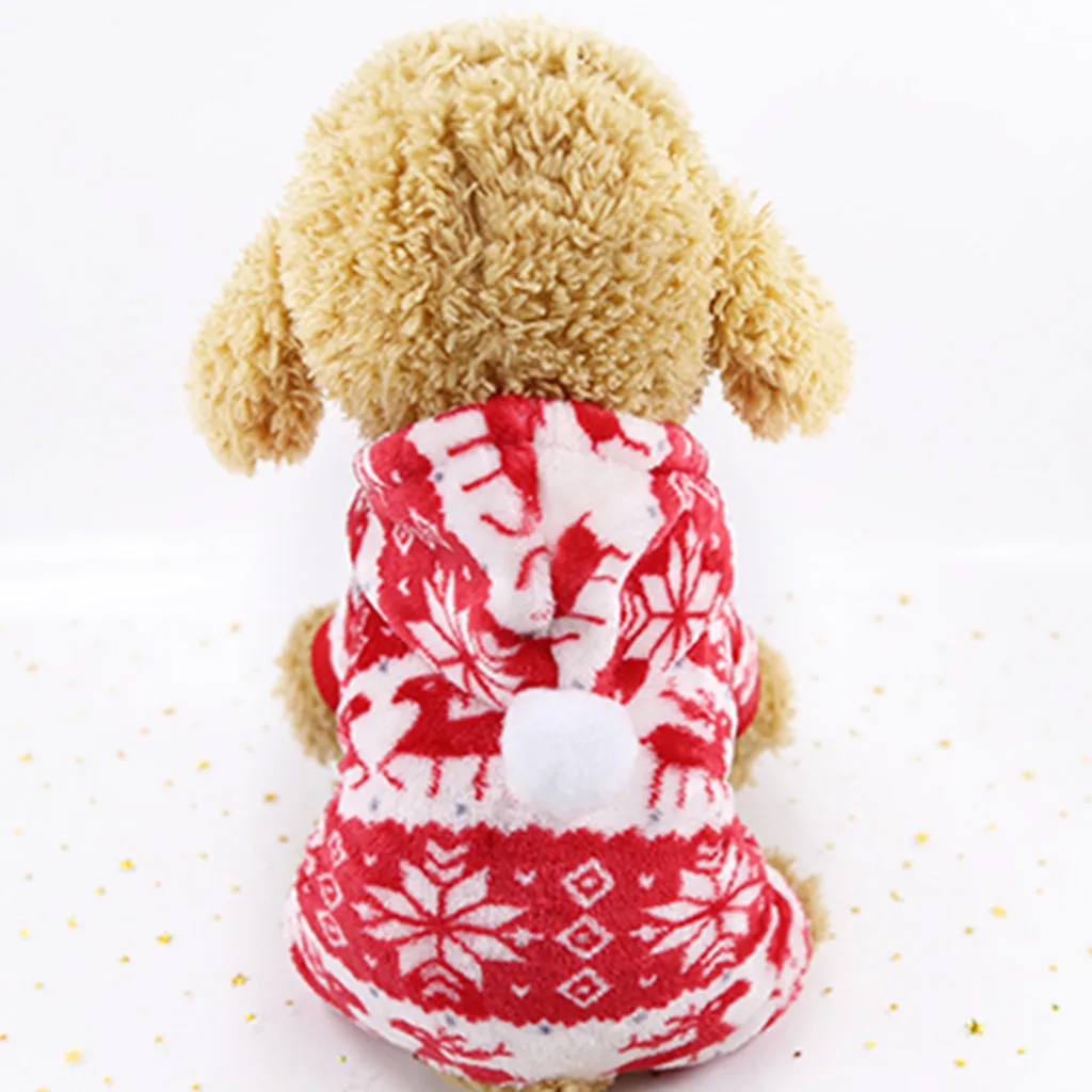 Рождественские снежинки четырехногие комбинезоны для собак Зимний Теплый Щенок Чихуахуа Одежда для маленьких для средних и больших собак ropa para perro