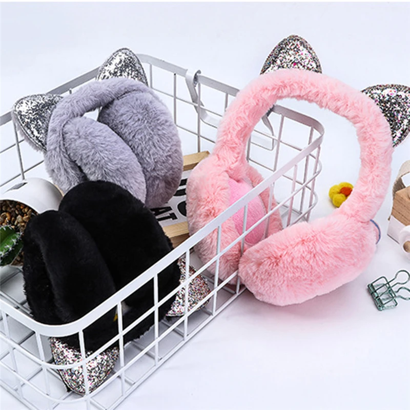 Nouveau Automne Hiver Cache-oreilles Doux Femmes Hommes Oreille Garder Plus Chaud En Peluche Couleur Unie Réglable Pliable Protection Des Oreilles Cache-oreilles