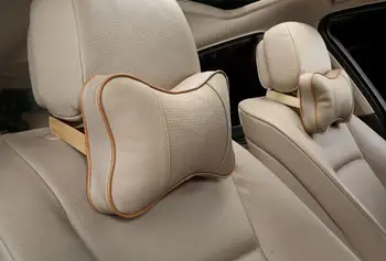 

2 Pieces Car PU Leather Headrest Neck Pillow Car Head Neck Pillow Seat Back Support Cushion