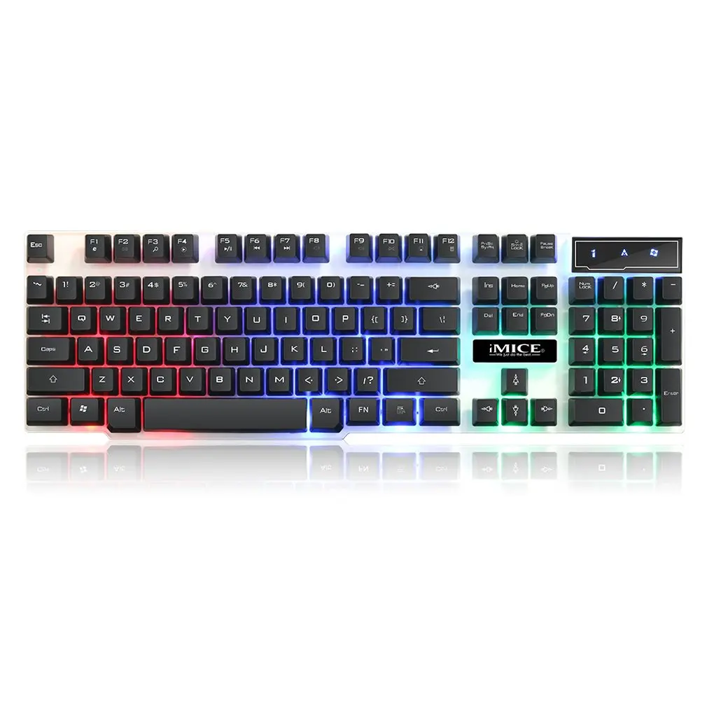 Игровая клавиатура iMice 104 колпачки RGB Механическая с подсветкой ощущение клавиатуры игровые клавиатуры с RU наклейкой для ПК ноутбука компьютера