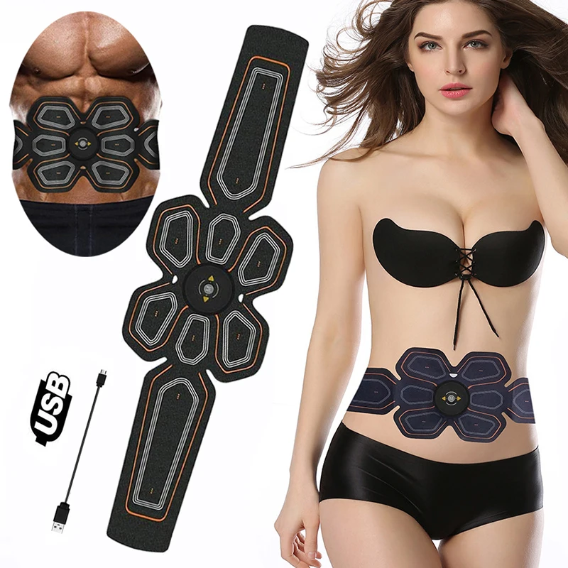 

Abs Stimulator Muscle Toner Rechargeable EMS Press Trainer Abdomen Electrostimulation Fitness Home Workout Muscle Toning Belt