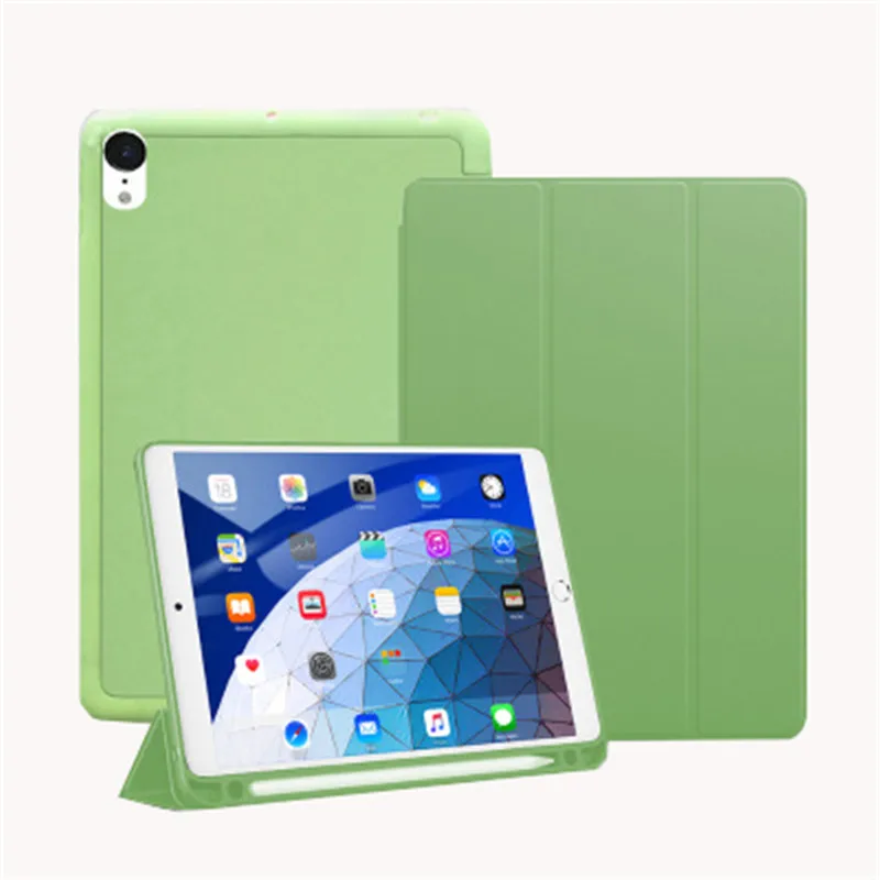 New Mint Green Tablet Case for IPad Air 4 10.9 2020 Silicon Trifold Folding Cover for IPad 10.2 2020 8th Generation Funda Capa