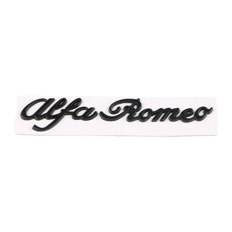 

Car Metal English Modified Car Logo Alfa romeq Decoration Sports Bumper Stickers 3D Cool Tail Tag