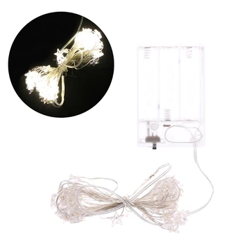 

5m 50 LED Waterproof Stars Copper Wire Fairy String Lights Battery Operated Xmas Wedding Decor